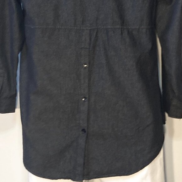 Joan Rivers SZXS Black Denim Shacket Oversized Street Style Western Preppy Ranch - Picture 5 of 8